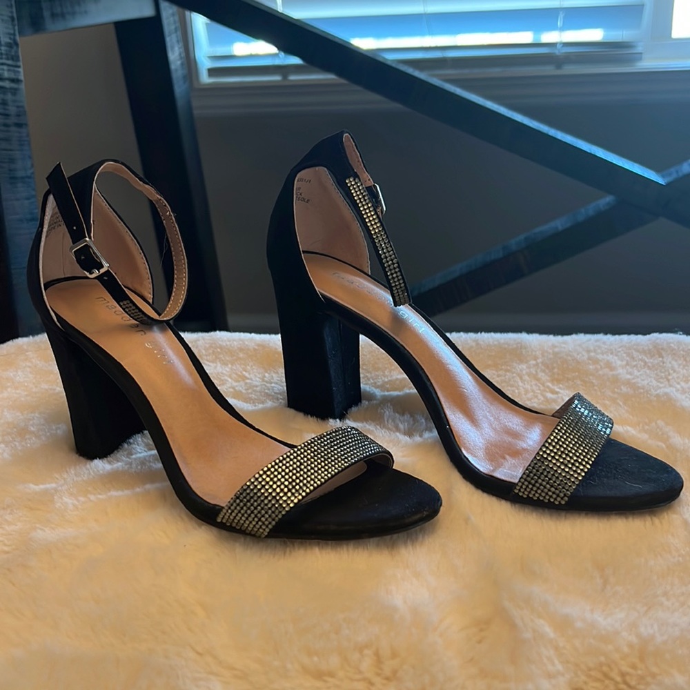 Sparkly Madden Girl block heels, women’s size 7